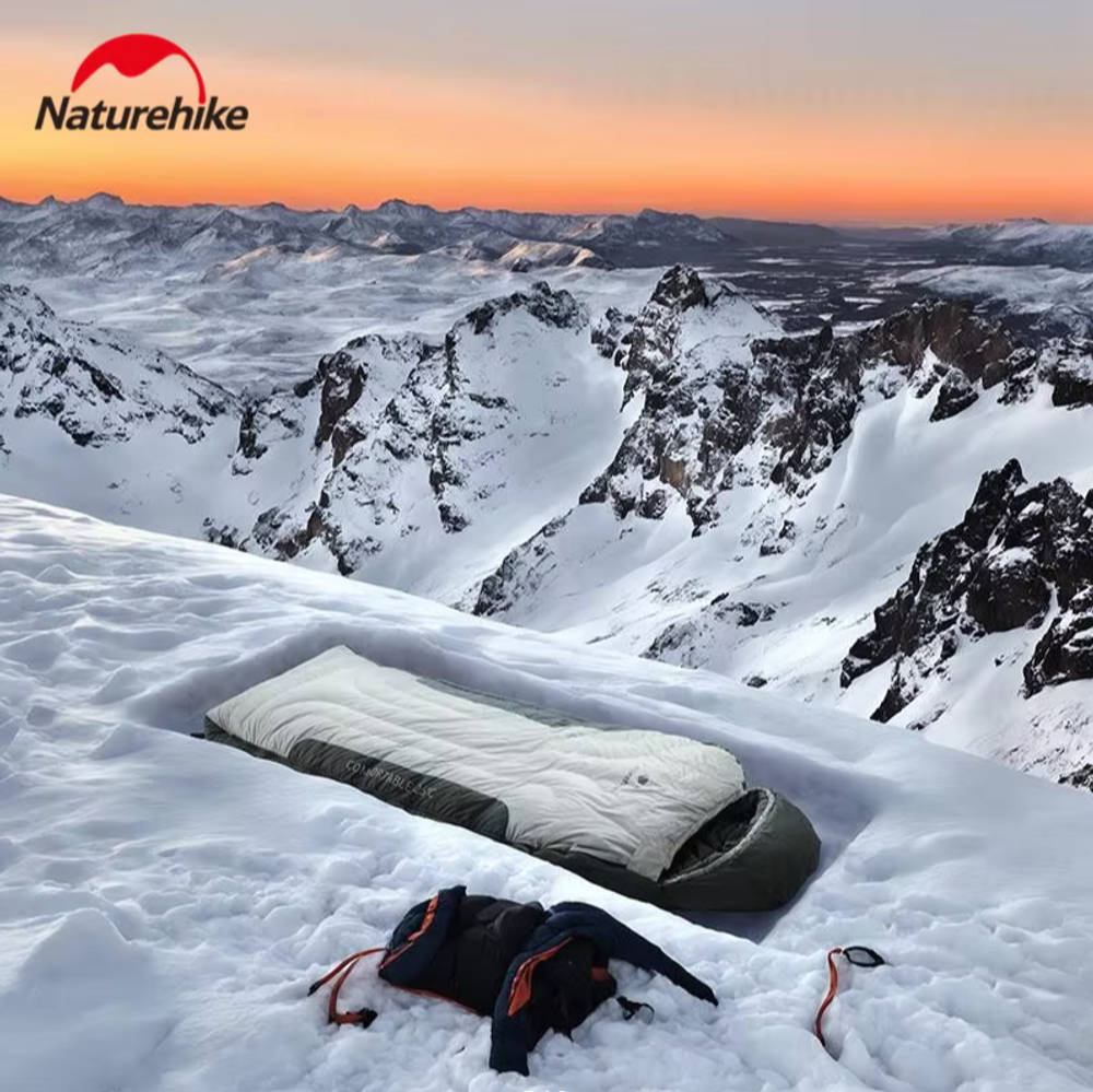 Мешок спальный Naturehike XR1500, 226х85 см, (правый) (ТК: -25C), бежево-коричневый