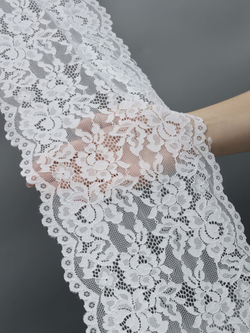 Эластичное кружево теплое белое ширина 22 см