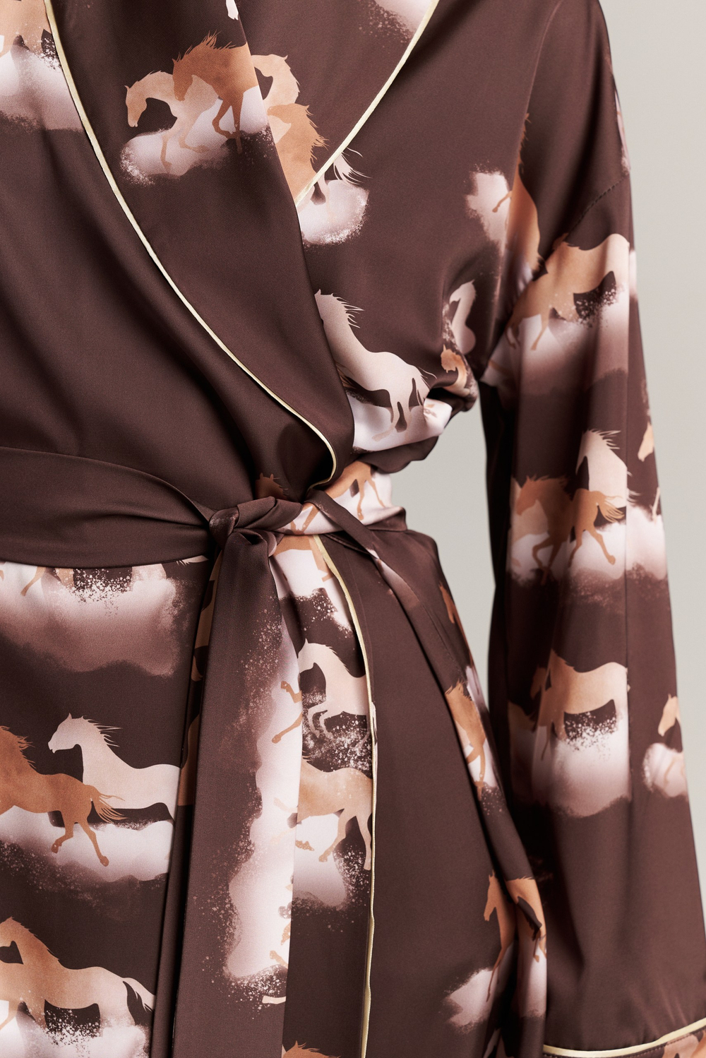 Блуза-кимоно с шалькой - бегущие лошади