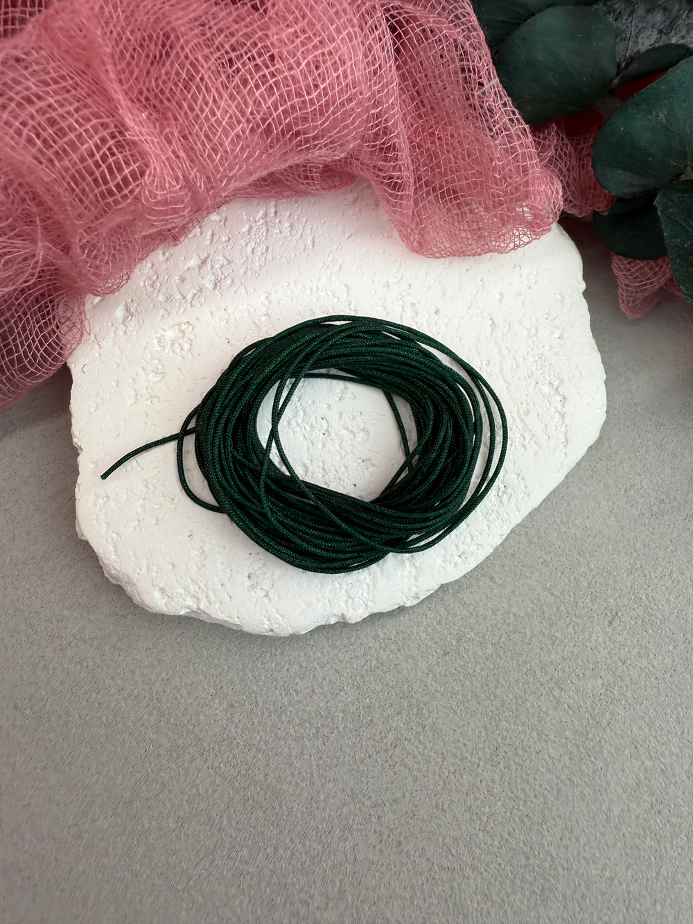 Шнур для плетения браслетов 0,8 мм, Изумрудный (5 м)