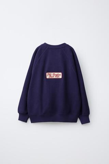 ZARA СВИТЕР С НАДПИСЬЮ, СИНИЙ