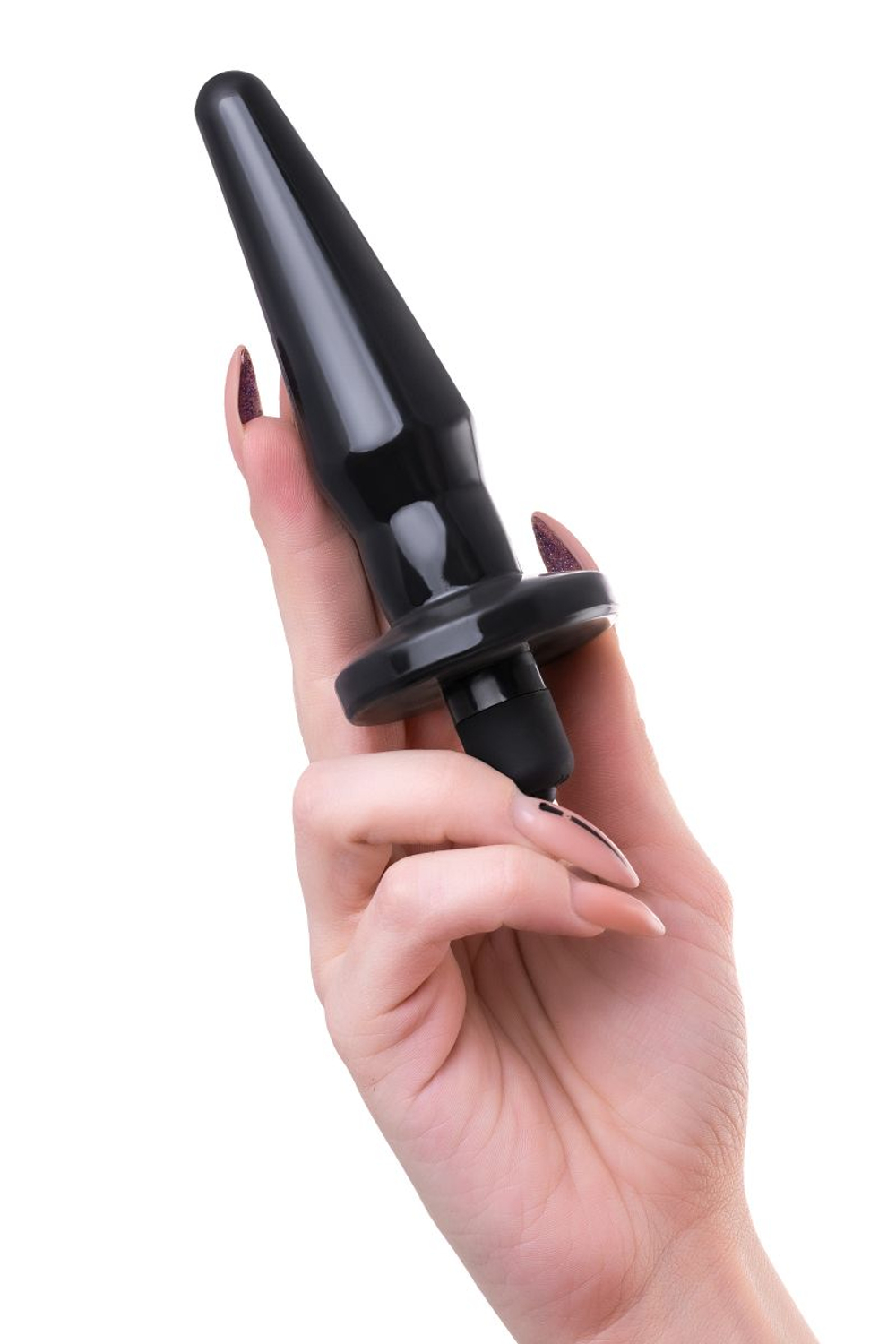 Черная анальная втулка Lacerta с вибрацией - 12,1 см. (Цвет: черный)