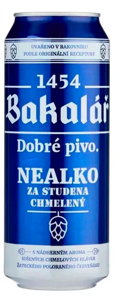 Пиво Бакалар Безалкогольный Холодного охмеления / Bakalar Nealko Za Studena Chmeleny 0.5 - банка