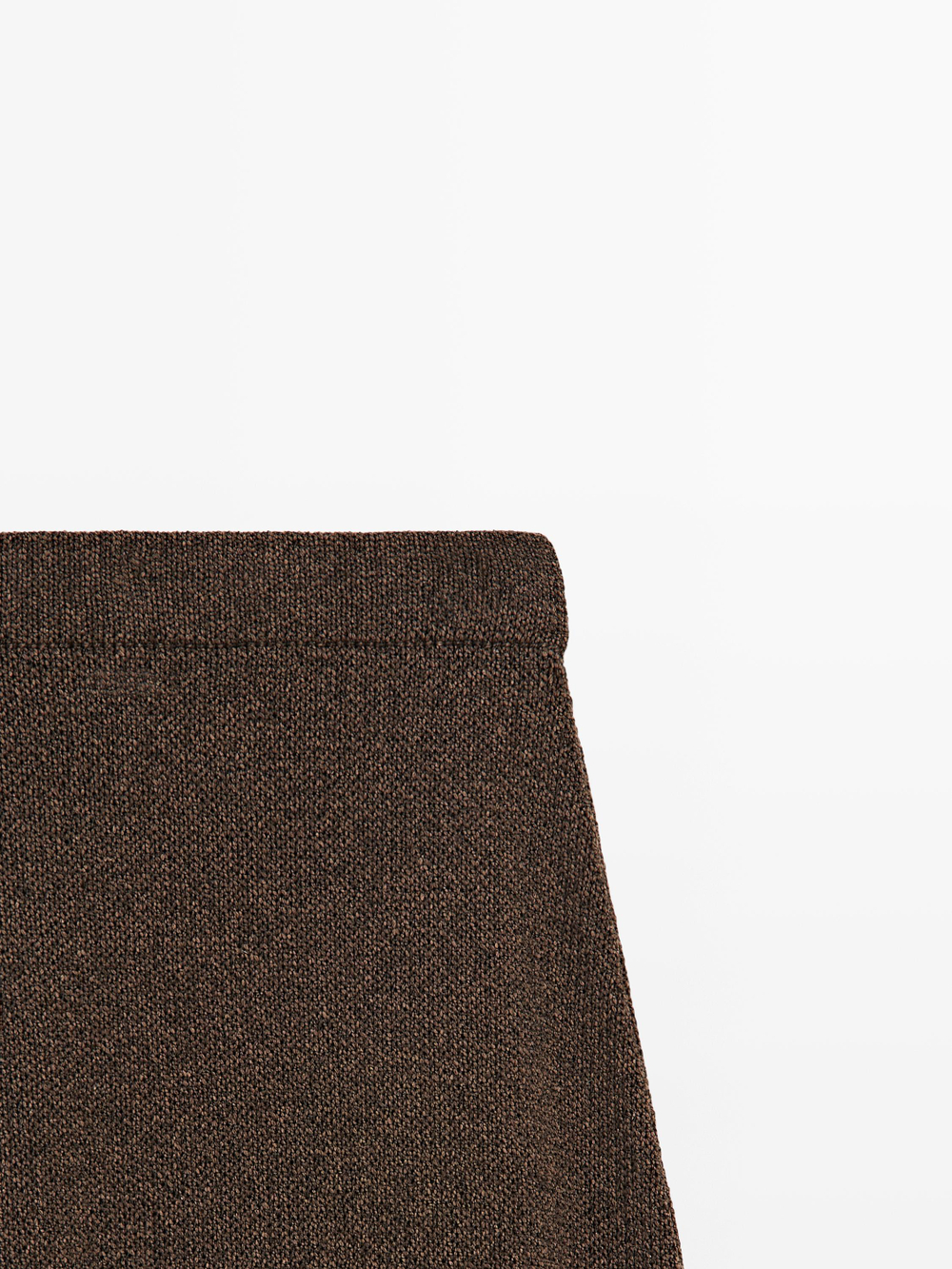 Massimo Dutti Длинная трикотажная юбка из смесовой хлопковой ткани, шоколадный