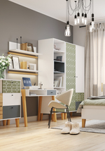 Комод МАМА 3 ящика с дверью STORY Овалы, Белый