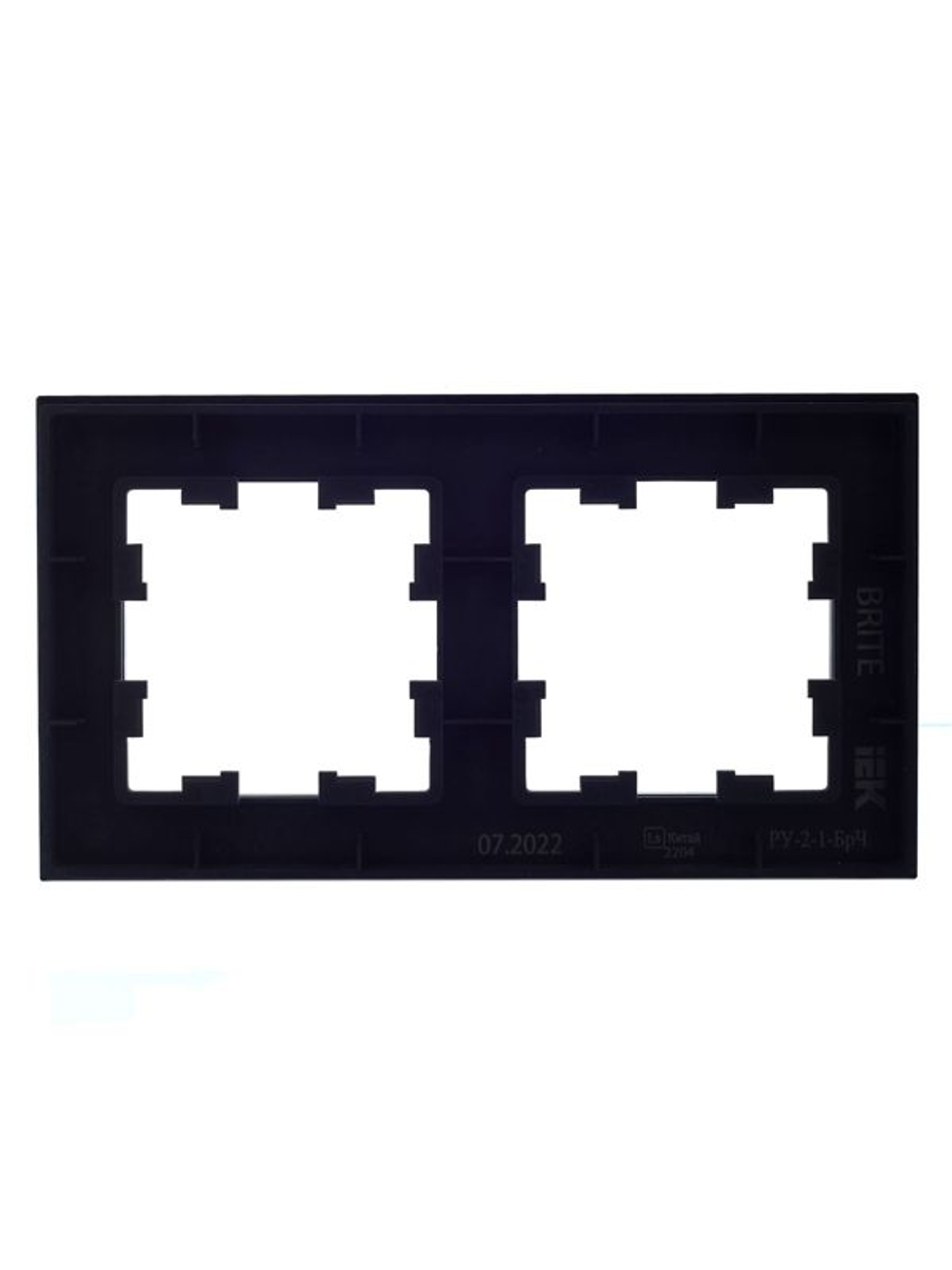 Рамка 2-м BRITE РУ-2-1-БрЧ металл черн. IEK BR-M22-M-K02