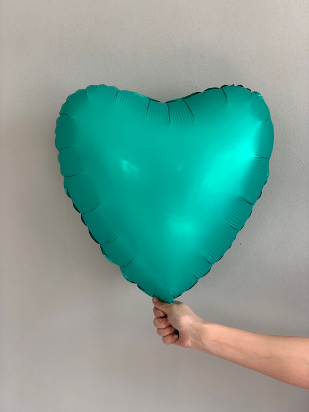 AN Шар Сердце 18"/46 см, фольга, сатин зеленый светлый (БГ-15)  Изображение2