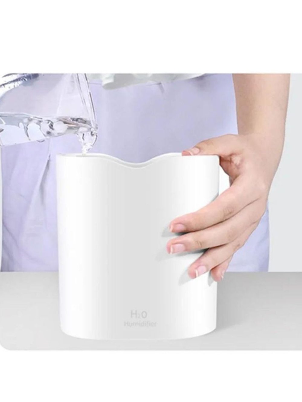 Увлажнитель воздуха мини с подсветкой для дома офиса настольный 2000мл (2л) белый  (П11-134)