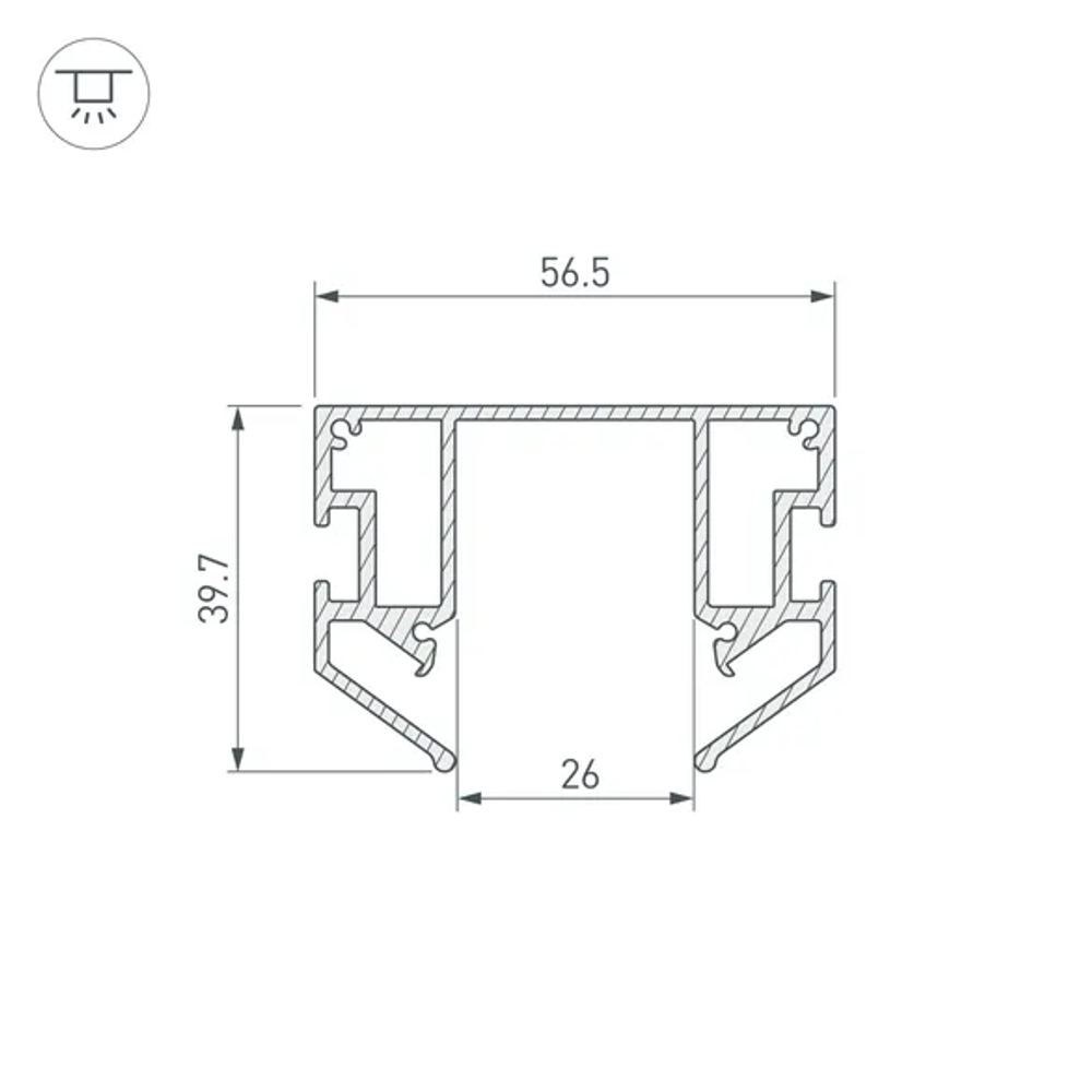Профиль-держатель MAG-STRETCH-25-2000 (5LN) (Arlight, Алюминий) 056188