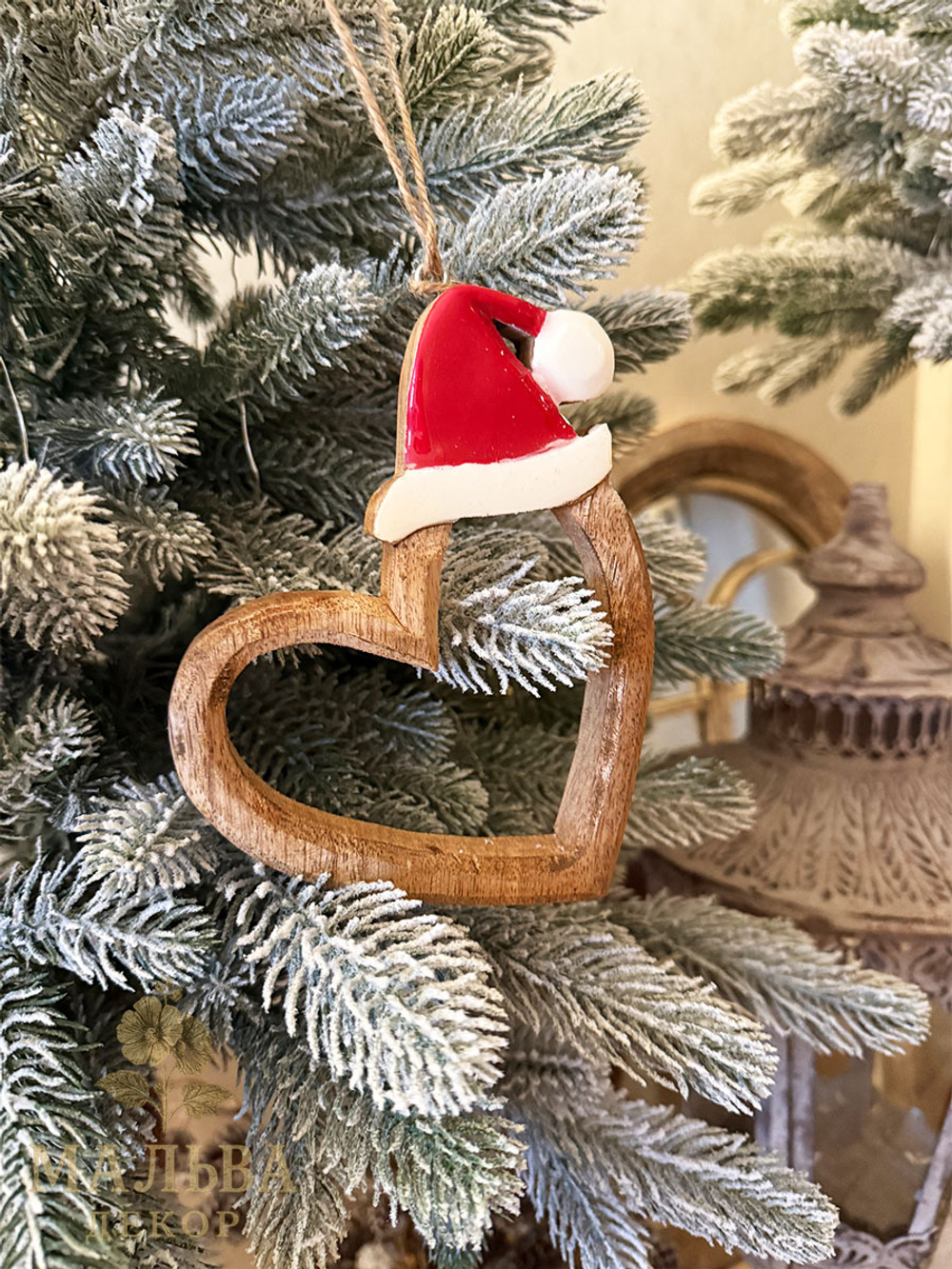 Декор подвесной "Сердце в колпачке" 12,5xH17 см + 6см подвес