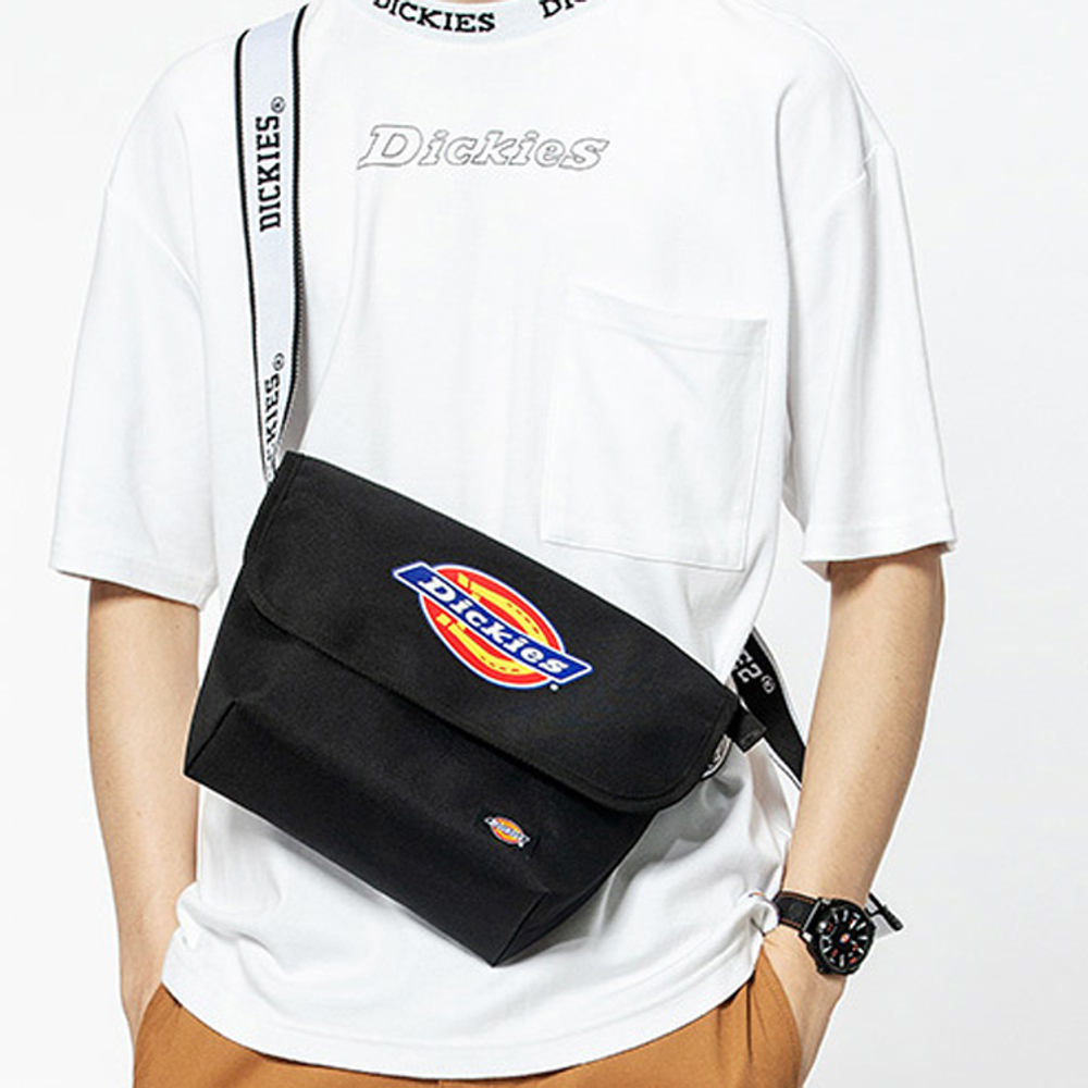 Dickies Polyester Messenger Bag, Shoulder Bag, Crossbody Bag Regular Men"s Black