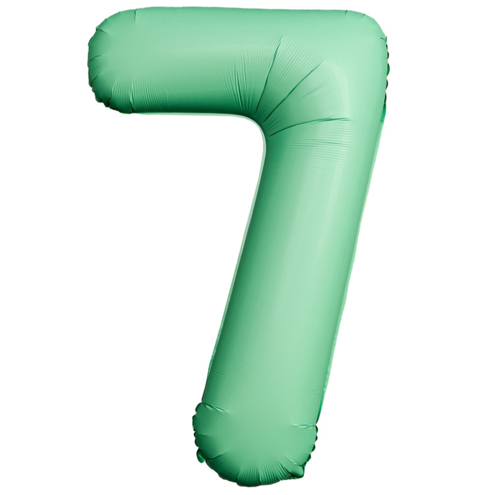 Шар фольгированный Цифра 7 101 см (Мятный)