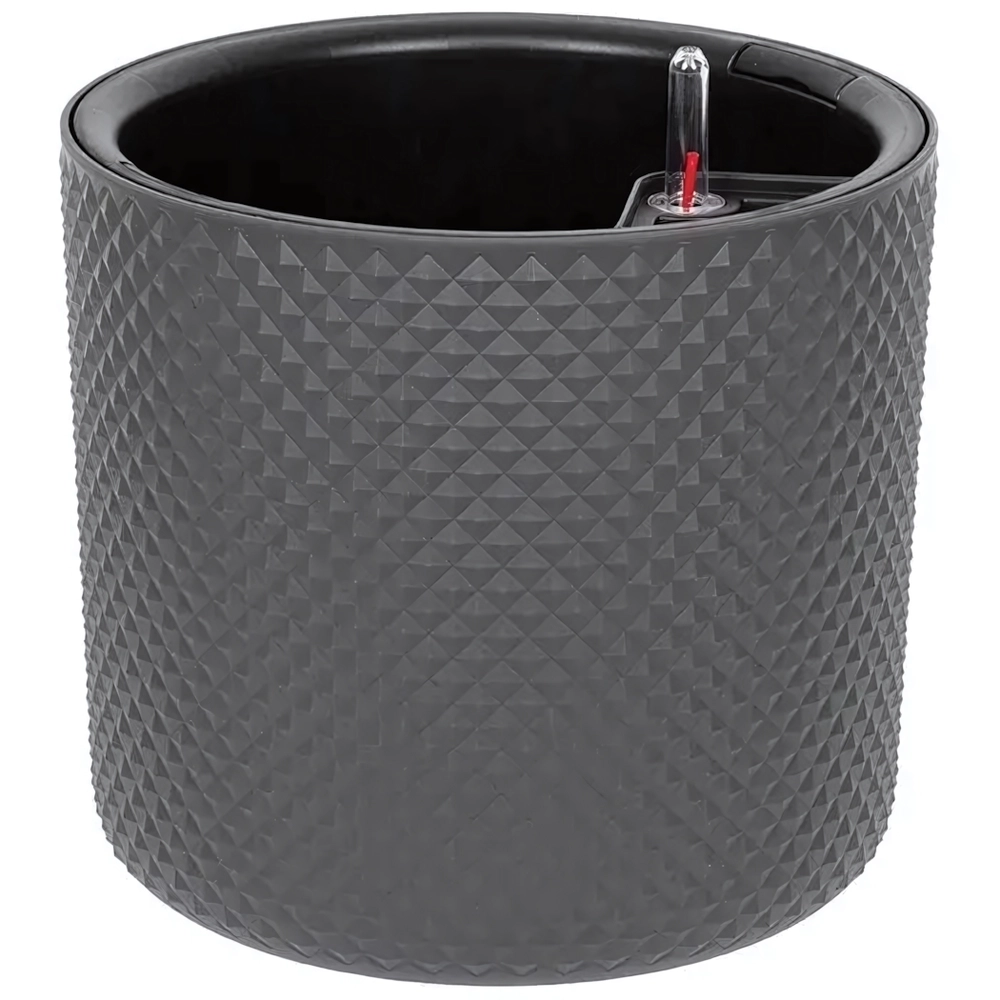 Кашпо ФАСЕТ D360мм 29л с вставкой и с автополивом Графитовый