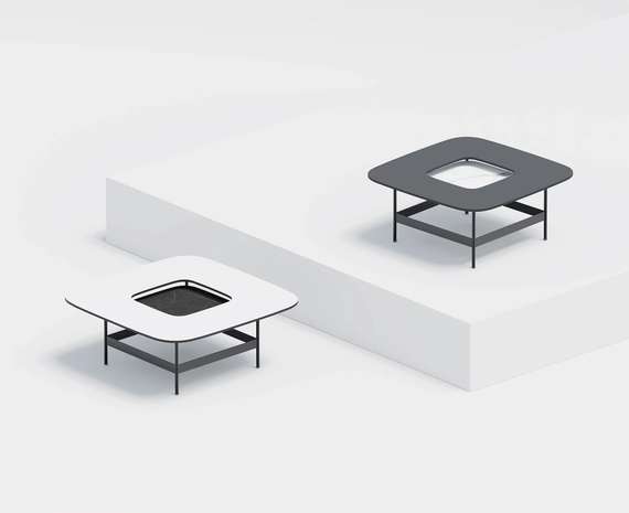 Журнальный столик Space S, 80х80 см, черный/светлый камень