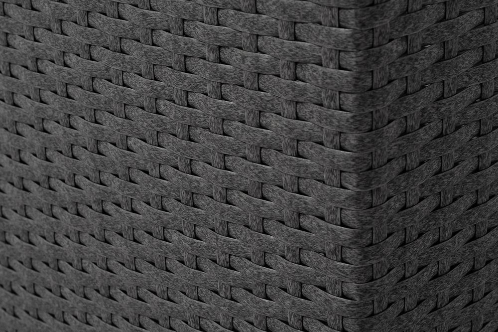 "Лунго" кашпо для цветов большое плетеное из искусственного ротанга, цвет графит