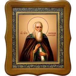 Зосима Соловецкий, преподобный игумен. Икона на холсте.