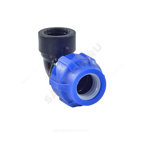 Отвод компрессионная ПЭ Ду 50 х2"х90гр ВР Ру16 VALFEX 1210012350200