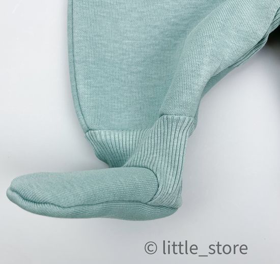 Комбинезон из футера с начесом "Смайлики" Снежная мята