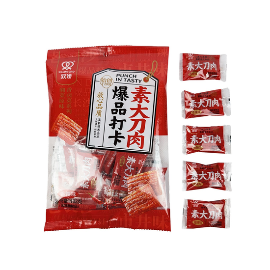 Соевая закуска SHUANG JIAO punch in tasty подушечки в индивидуальной упаковке с чили перцем супер острый вкус, 108гр (красная упаковка)