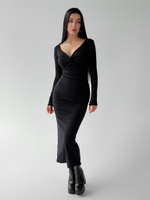 Платье Balnur 1952 длинное облегающее перекрученное на груди