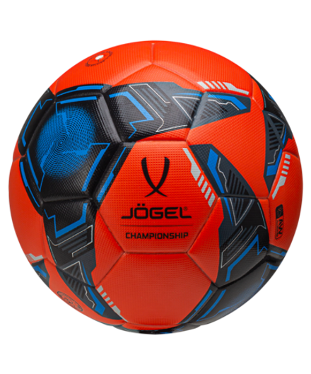 Мяч футбольный Championship №5, оранжевый/синий/черный