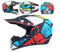 Шлем кроссовый взрослый MOTAX матово-синий-красный (G1)