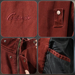 Хлопковая рабочая куртка с воротником-стойкой, мужская ретро-вышитая американская повседневная охотничья свободная куртка,Осень-зима