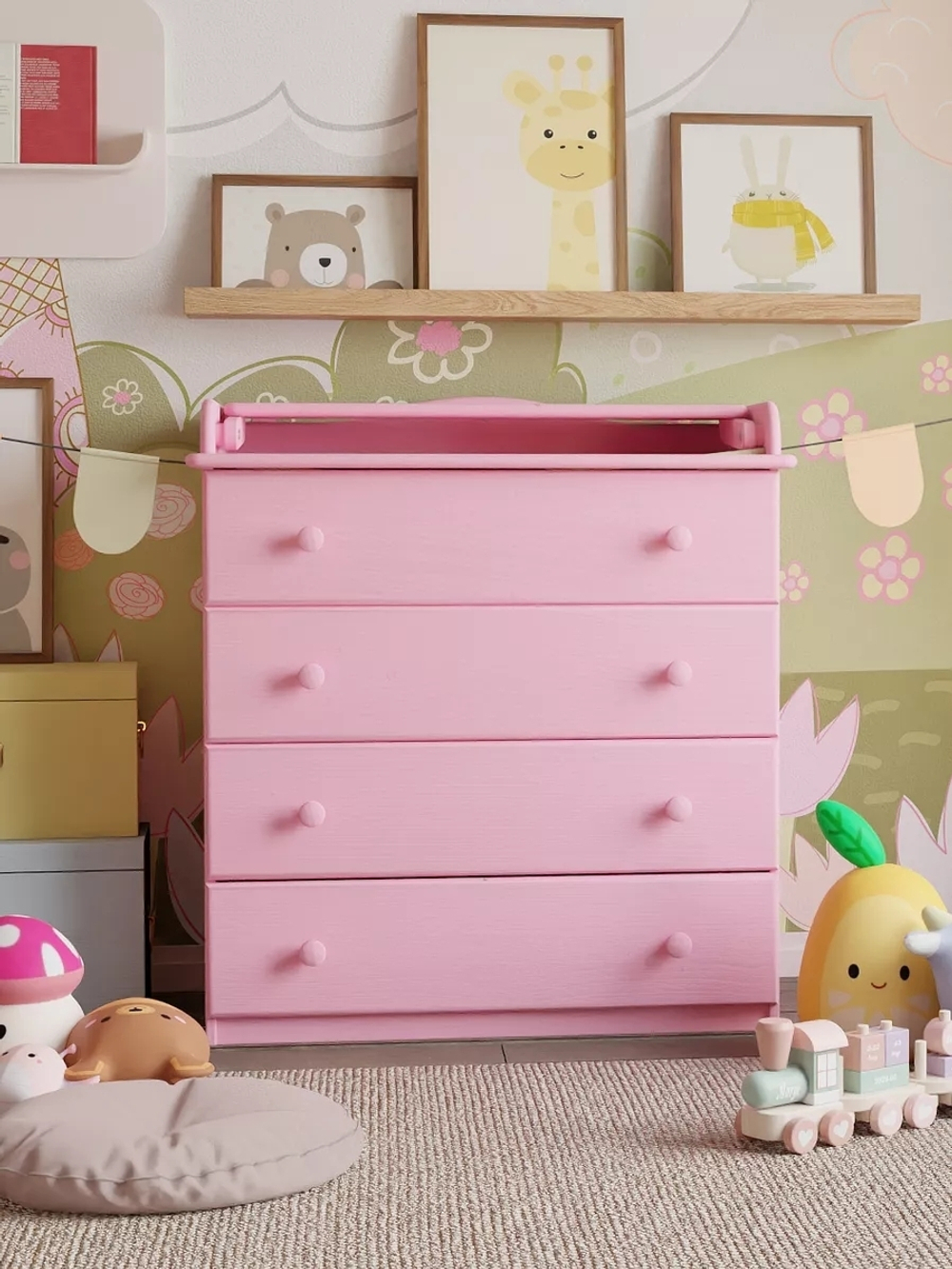 Пеленальный комод деревянный Алиса, 80х44х88 см