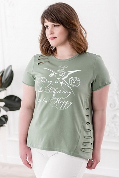 Футболка женская "417 К.П" темно серый (Галатея)