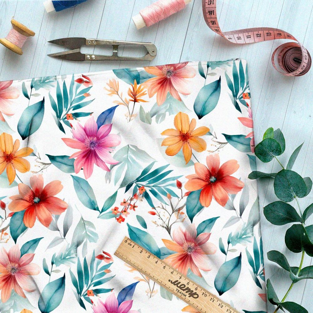 Ткань премиум Оксфорд 600D цветочный взрыв