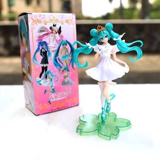 Фигурка Аниме Мику Хацунэ в белом платье / Miku Hatsune 22 см