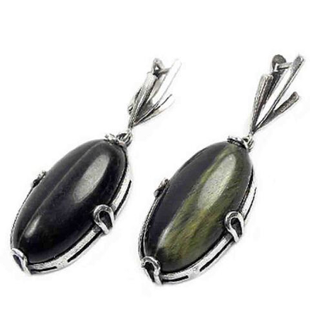 Серьги "Роксет" соколиный глаз