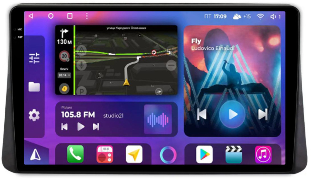 Магнитола для Mitsubishi Eclipse Cross Азия - FarCar 7763HM на Android 13, QLED+2K, TS10, CarPlay, 4G SIM-слот