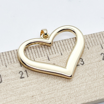 Подвеска Сердце, цвет золото, размер 25*19 мм, цена за 1 шт