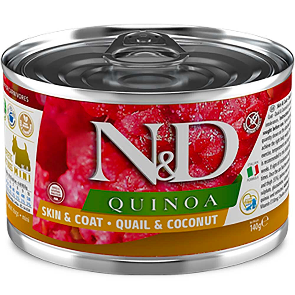 Farmina Dog N&D Quinoa Quail & Coconut - консервы для собак для улучшения кожи и шерсти (перепел с кокосом)