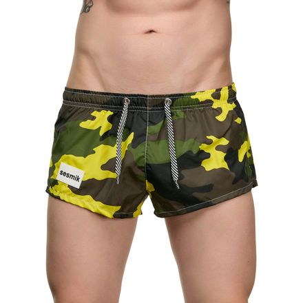 Мужские шорты с камуфляжным принтом Sesmik ALEX MILITARY LEMON