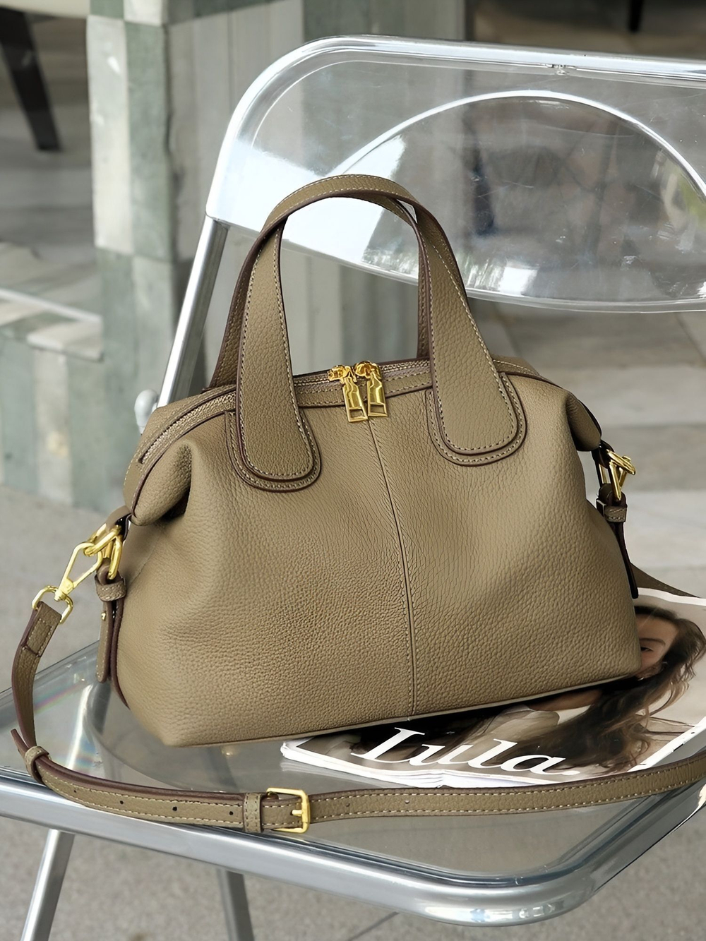 женская сумка на плечо из натуральной кожи