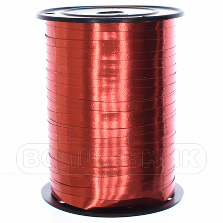 Лента для шаров металлизированная Красная, 250 м #M0598