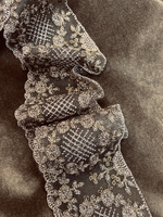 кружево на сетке вышивка шелк/хлопок (Франция) ш-7см отрез 0.9м