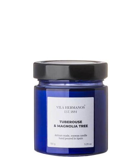 Tuberose & Magnolia Tree, свеча Apothecary cobalt blue Collection, Vila Hermanos