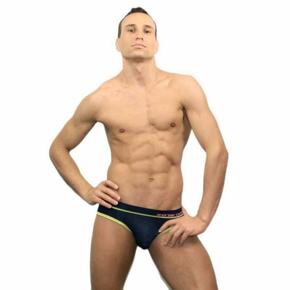 Мужские трусы брифы синие Andrew Christian Glow Almost Naked Quirk Navy