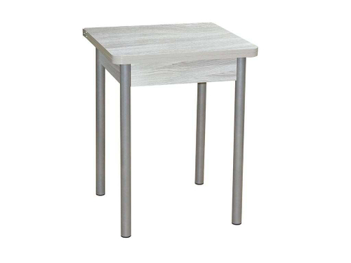 Эко 60х60 стол обеденный раскладной / Ясень светлый/металлик