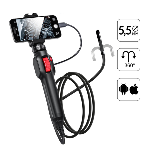 iCartool (IC-V201) Видеоэндоскоп управляемый USB, 2Мп, 1920x1080, 1.5м, 5.5мм, 360°