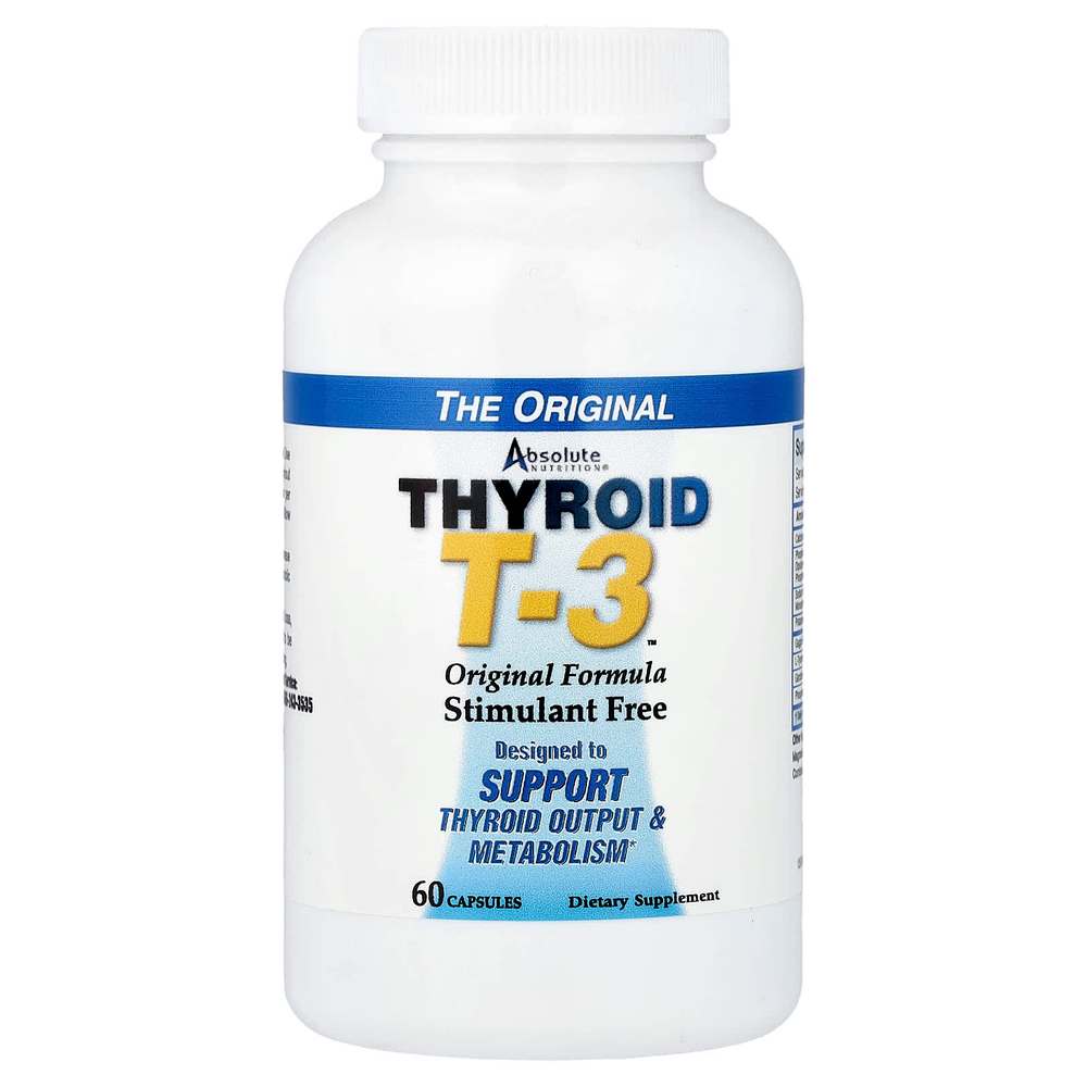 Absolute Nutrition, Thyroid T-3™, оригинальная формула, 60 капсул