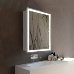 Зеркало-шкаф с подсветкой Эльба flip, 60х80 см (сенсорный выключатель, белый корпус)
