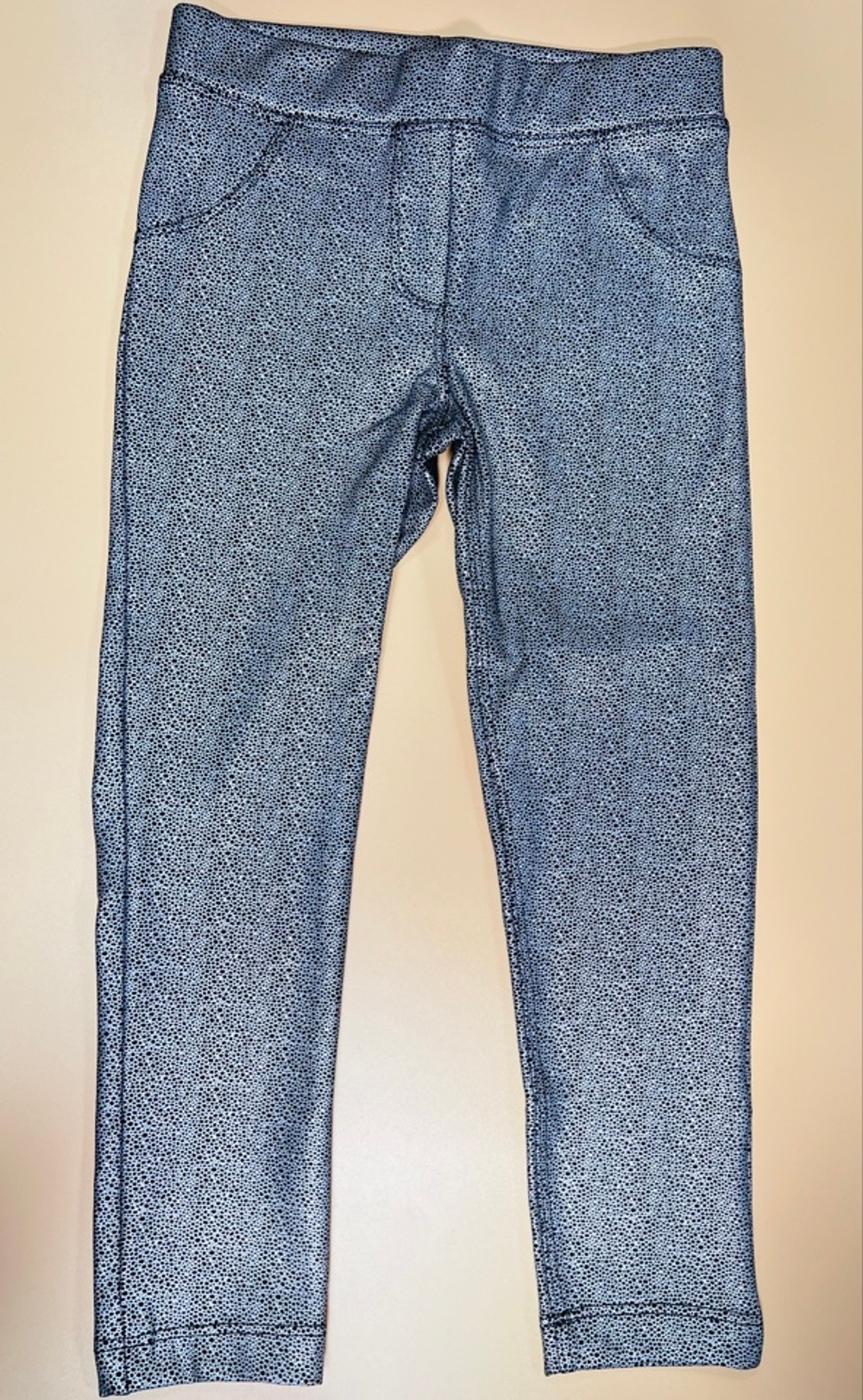 Леггинсы "Джеггинсы" серебро для девочек