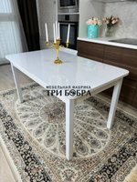 Большой кухонный стол "Макси", белый глянец