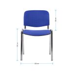 Стул Helmi HL-F01 "Изо", каркас хром, обивка ткань синяя с черным