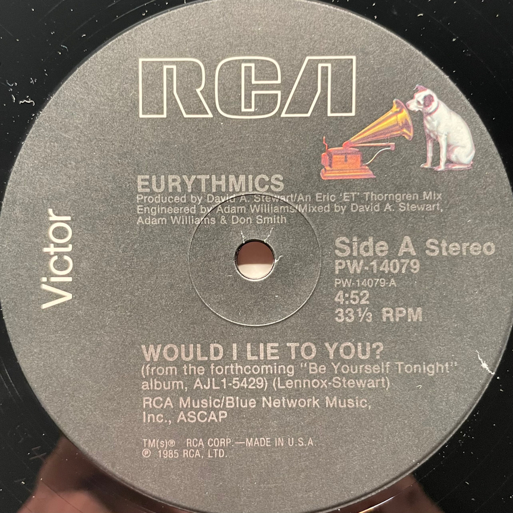 Eurythmics ‎– Would I Lie To You? (США 1985г.) EP