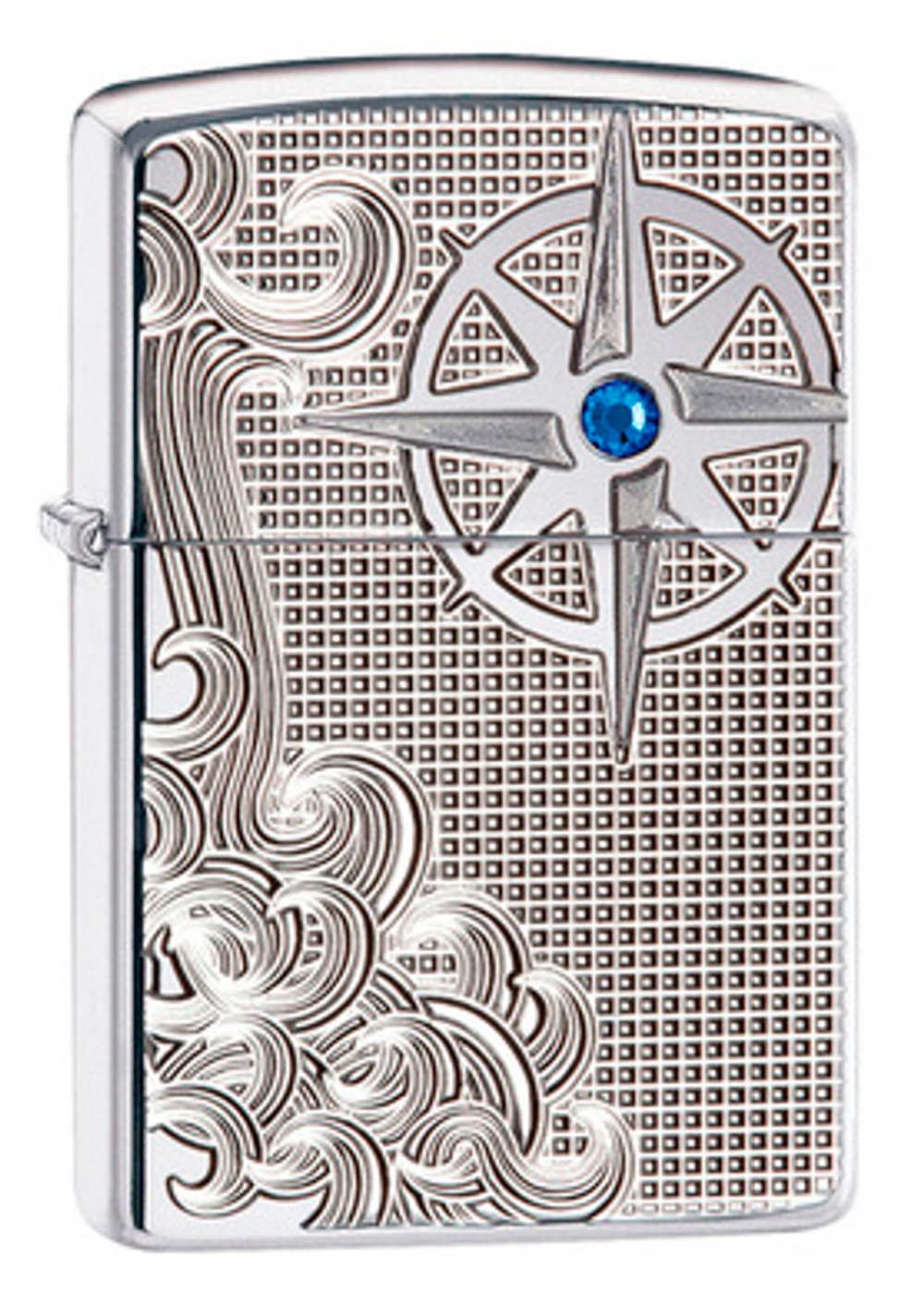 Зажигалка Zippo Armor с покрытием High Polish Chrome, латунь/сталь, серебристая, 36x12x56 мм